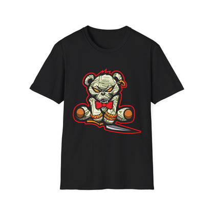 Evil Bear Holding Down a Knife Streetwear - T-Shirt - Blount Custom Creations