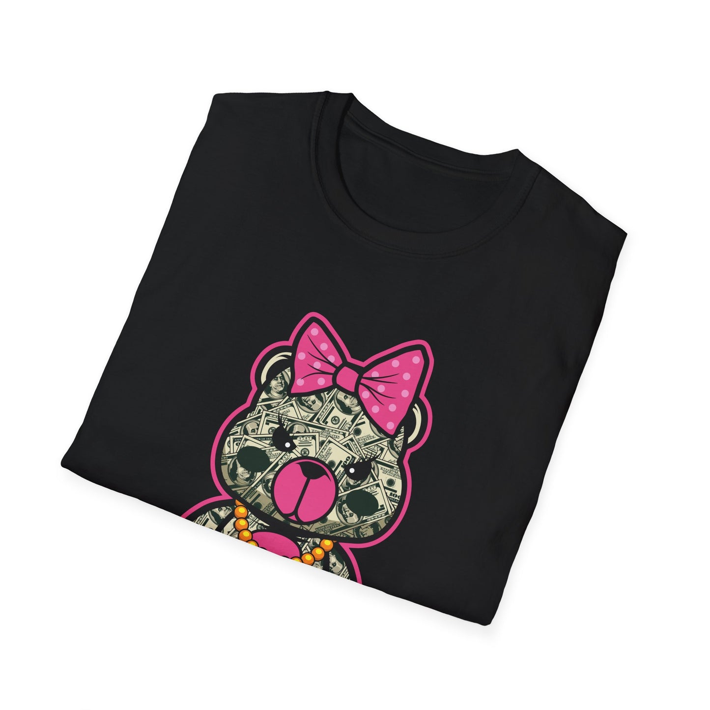 Money Girl Bear with Bow Streetwear - T-Shirt - Blount Custom Creations