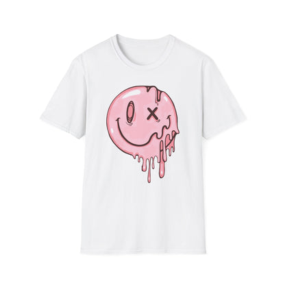 Melting Smiley Face Pink - T-Shirt - Blount Custom Creations