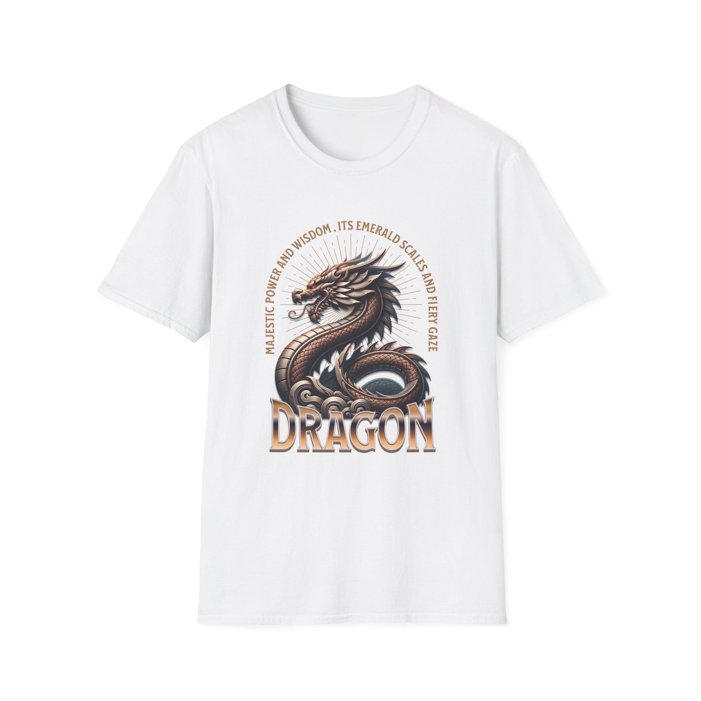 Majestic Power and Wisdom, It's Emerald Scales and Fiery Gaze Dragon - T-Shirt - Blount Custom Creations