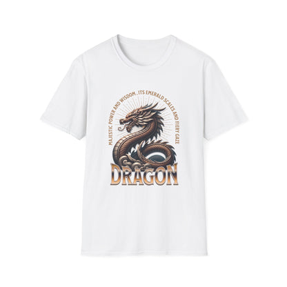 Majestic Power and Wisdom, It's Emerald Scales and Fiery Gaze Dragon - T-Shirt - Blount Custom Creations