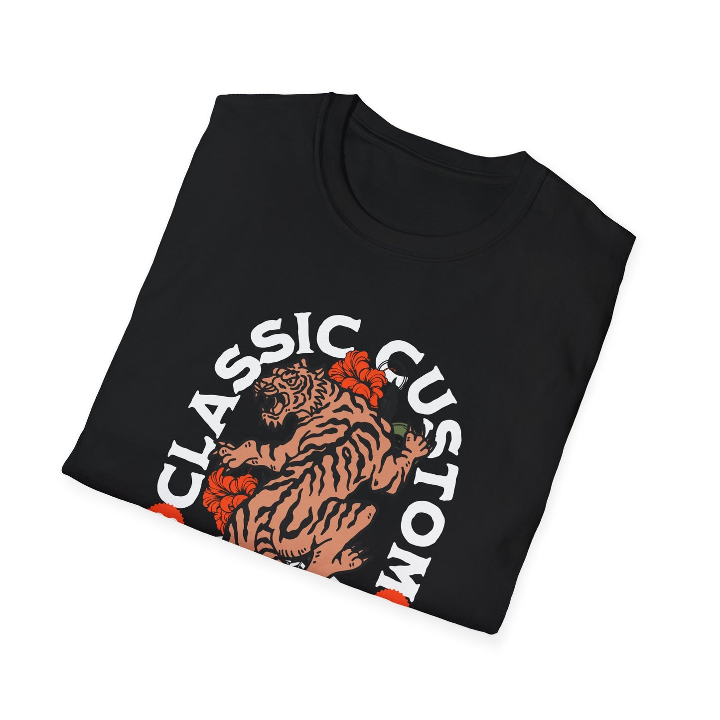 Classic Custom Garage with Tiger - T-Shirt - Blount Custom Creations