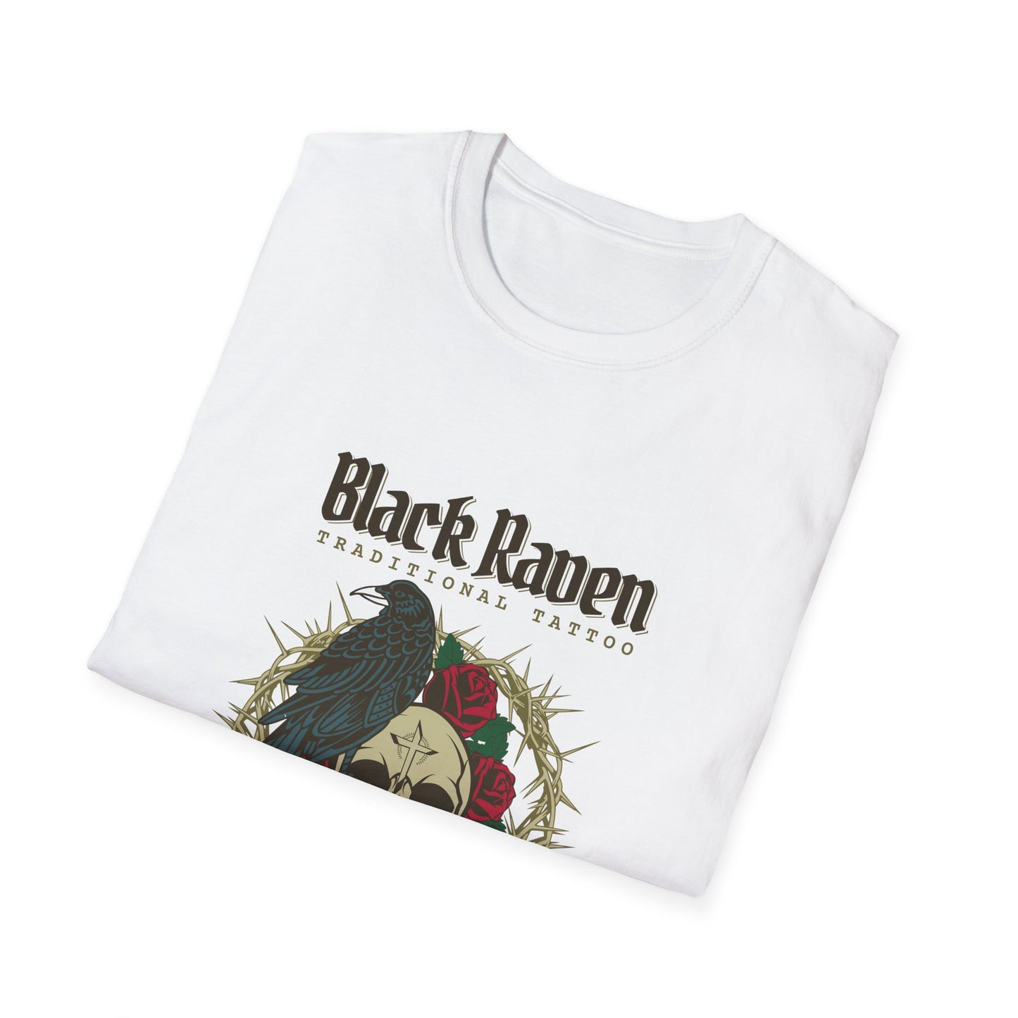 Black Raven Tattoo Skull and Thorns - T-Shirt - Blount Custom Creations