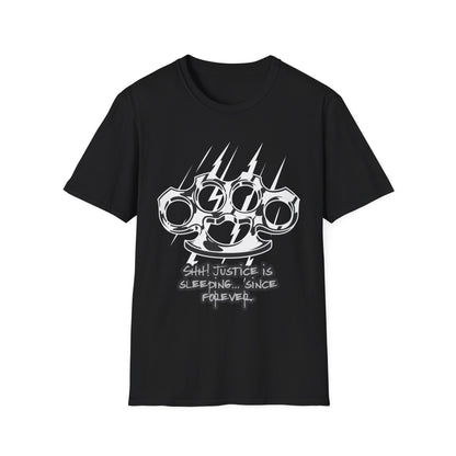 Justice is Sleeping Steel Knuckles - T-Shirt - Blount Custom Creations