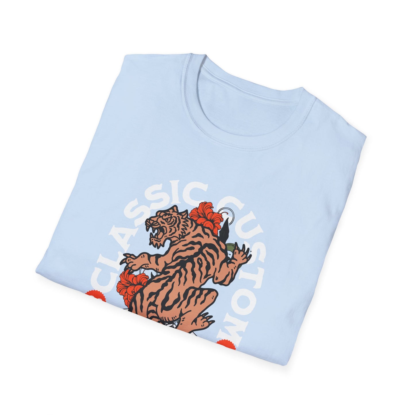 Classic Custom Garage with Tiger - T-Shirt - Blount Custom Creations