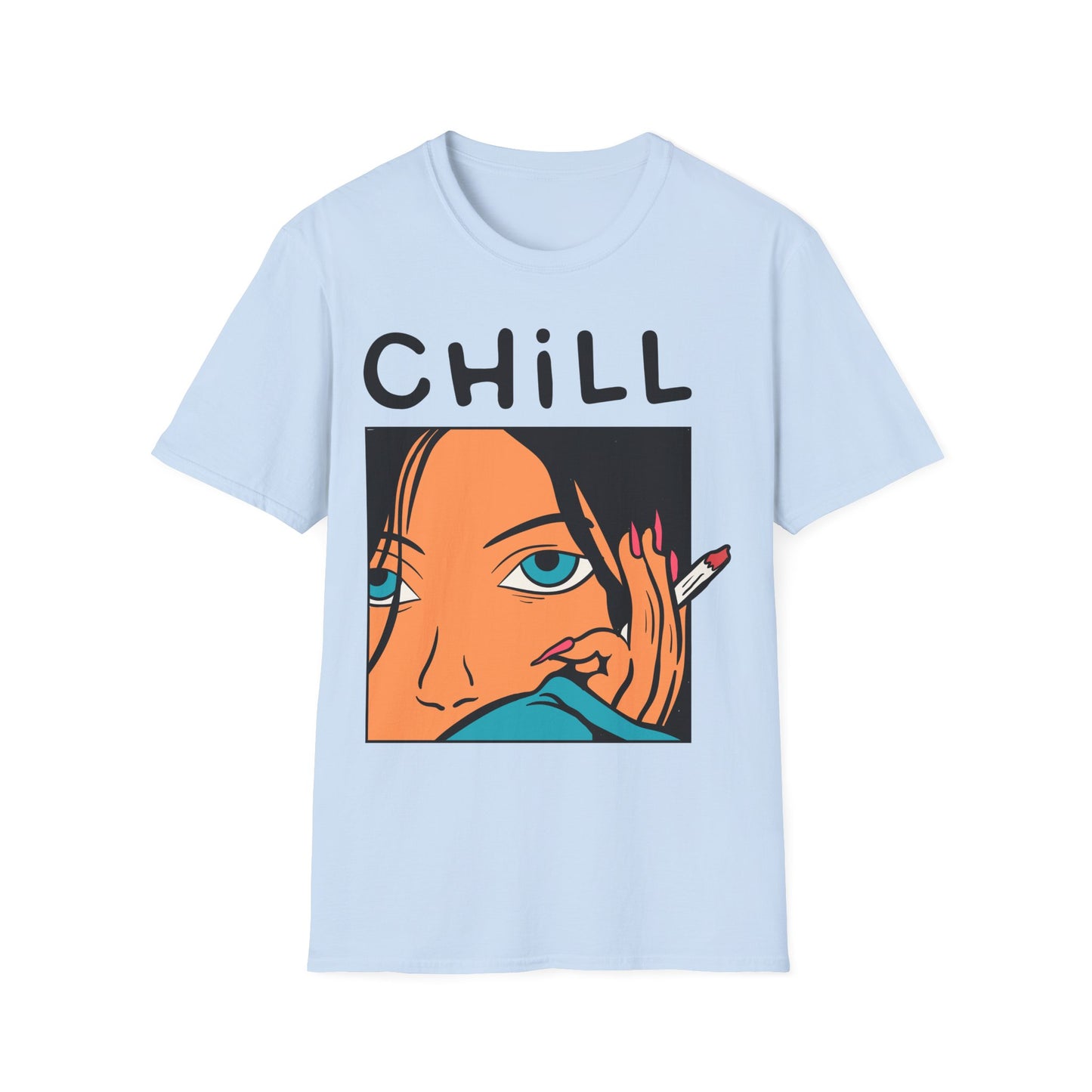 Chill with Woman Smoking Cigarette - T-Shirt - Blount Custom Creations