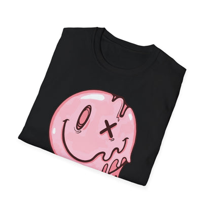 Melting Smiley Face Pink - T-Shirt - Blount Custom Creations