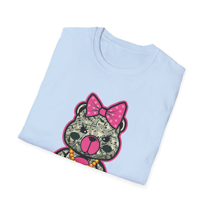 Money Girl Bear with Bow Streetwear - T-Shirt - Blount Custom Creations