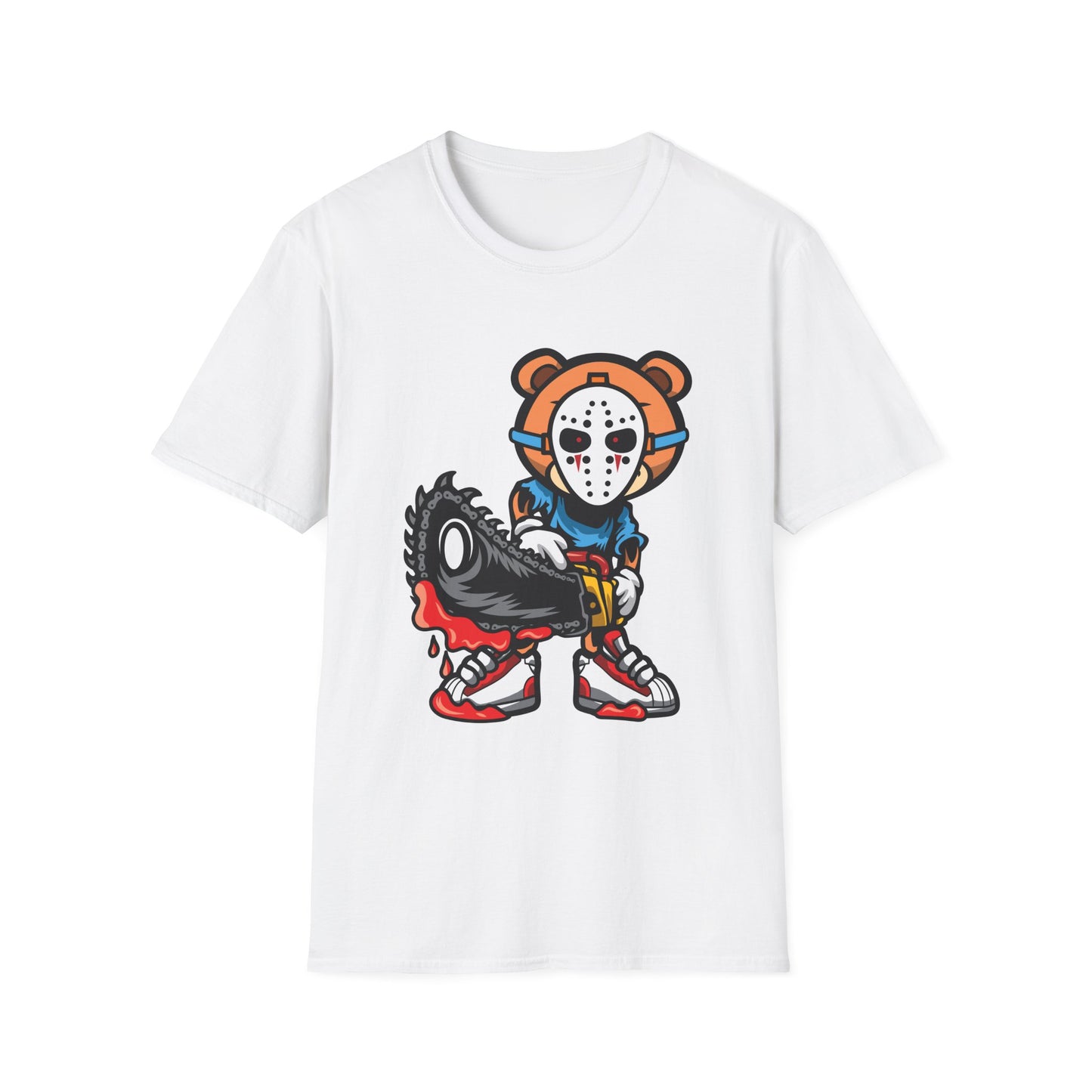 Chainsaw Bear with Jason Mask Streetwear - T-Shirt - Blount Custom Creations