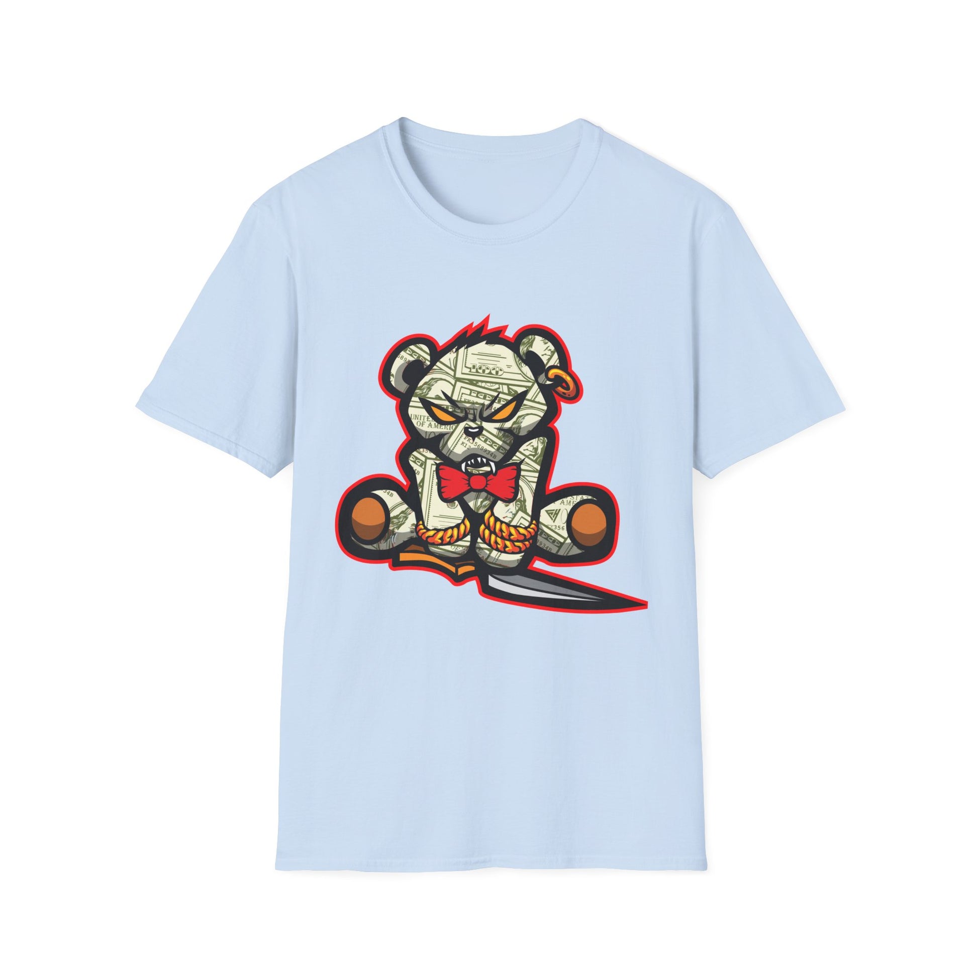 Evil Bear Holding Down a Knife Streetwear - T-Shirt - Blount Custom Creations