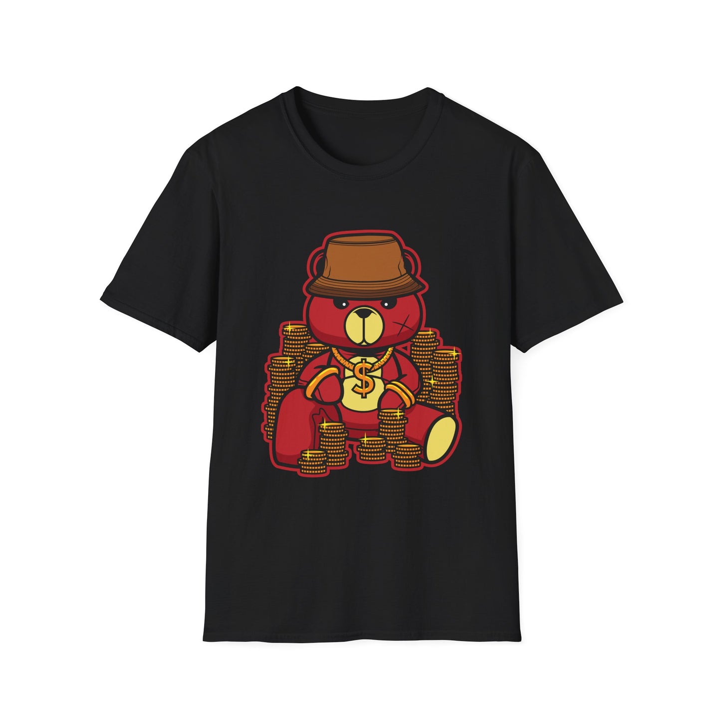 Gangster Bear with Gold Coins Streetwear - T-Shirt - Blount Custom Creations