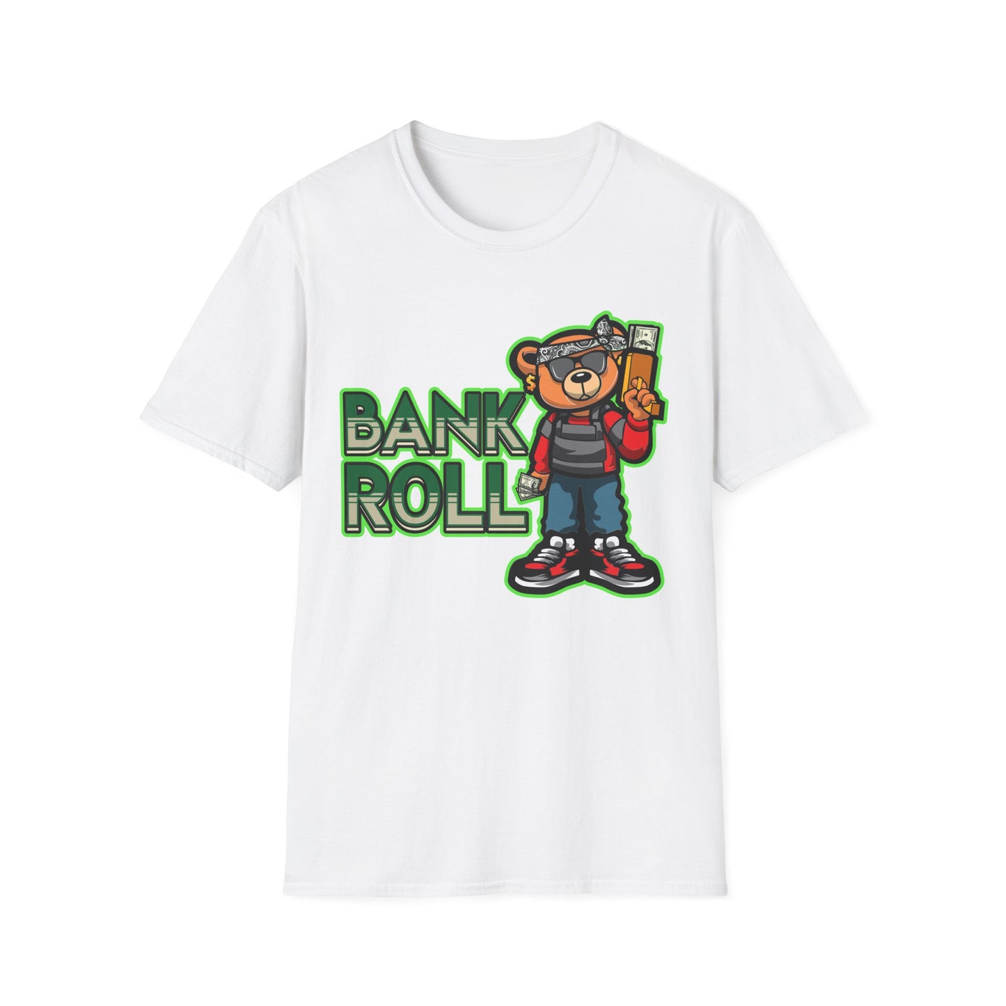 Bank Roll Streetwear Bear Holding Money Gun - T-Shirt - Blount Custom Creations