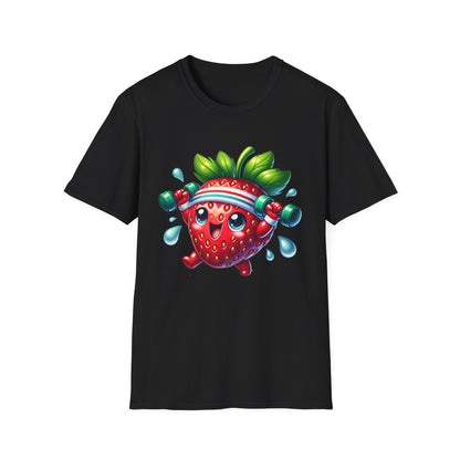 Strawberry Character Jumping - T-Shirt - Blount Custom Creations