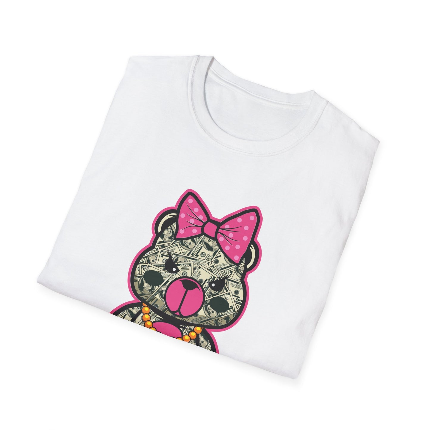 Money Girl Bear with Bow Streetwear - T-Shirt - Blount Custom Creations