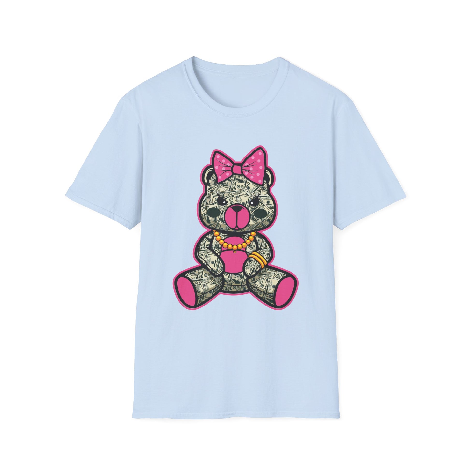 Money Girl Bear with Bow Streetwear - T-Shirt - Blount Custom Creations