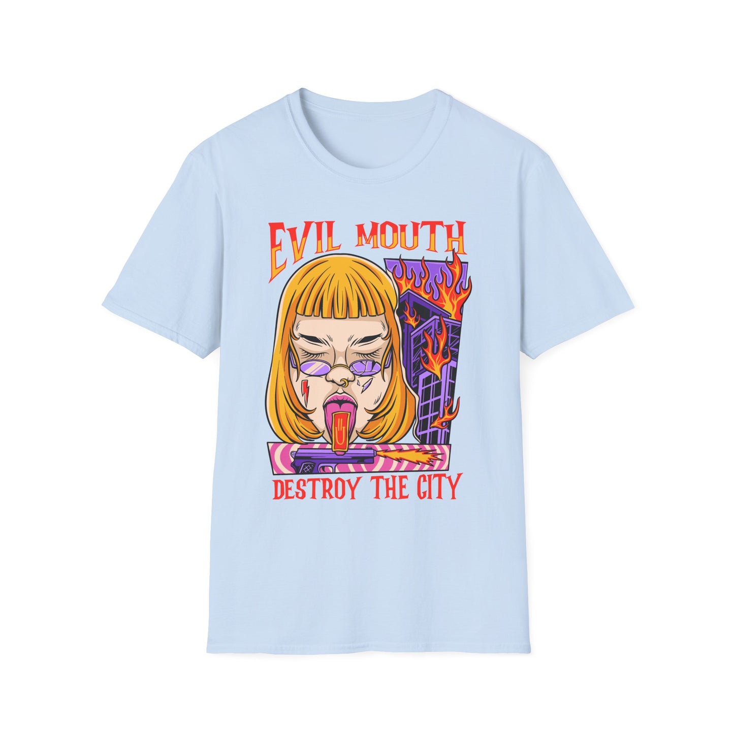 Evil Mouth Destroy the City - T-Shirt - Blount Custom Creations