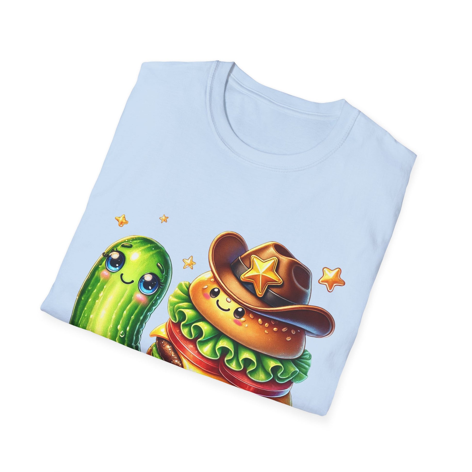 Wild Cowboy Cheeseburger Riding a Cucumber - T-Shirt - Blount Custom Creations