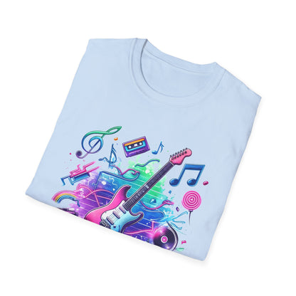 Electric Guitar with Music Notes and Tapes - T-Shirt - Blount Custom Creations