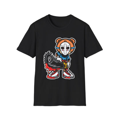 Chainsaw Bear with Jason Mask Streetwear - T-Shirt - Blount Custom Creations