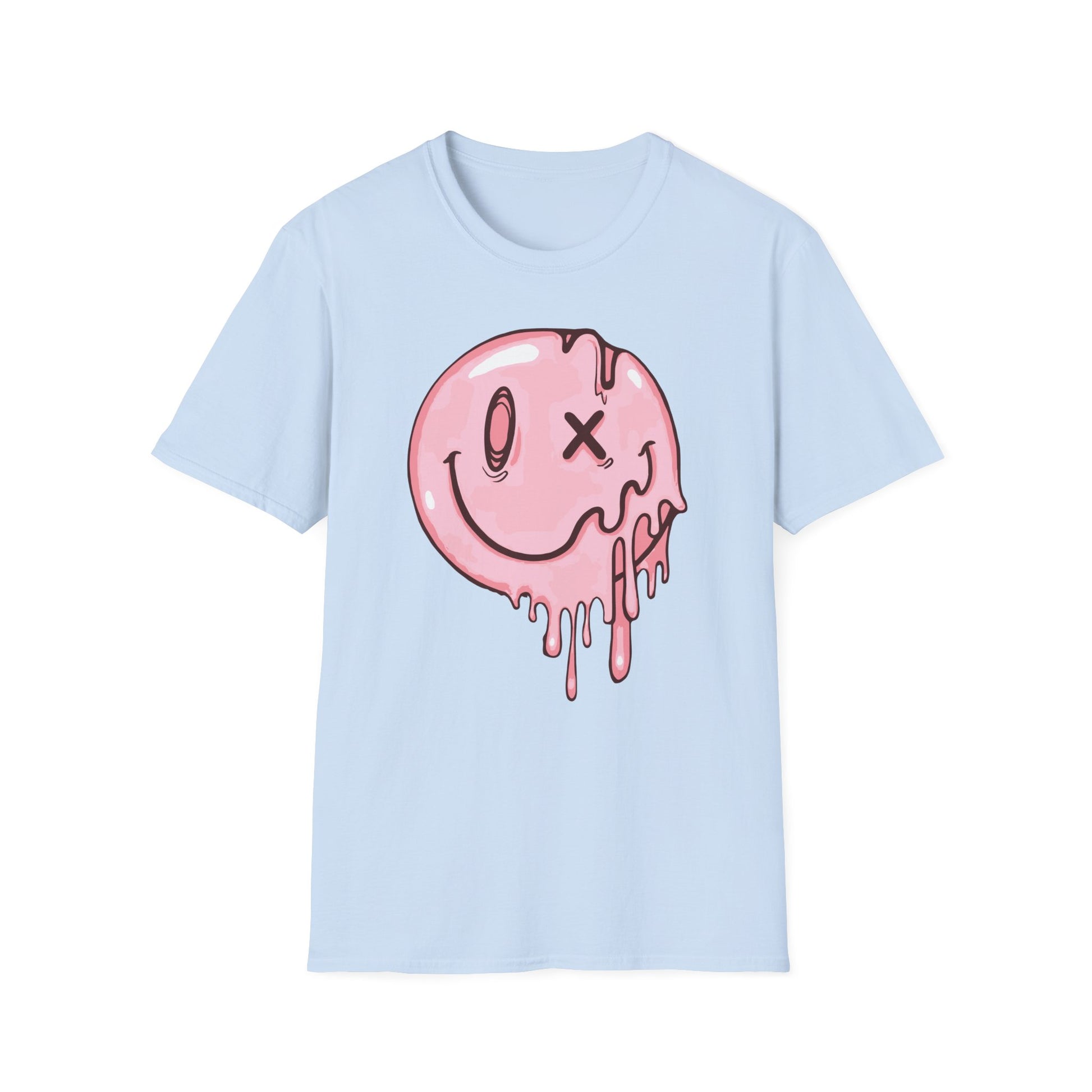 Melting Smiley Face Pink - T-Shirt - Blount Custom Creations