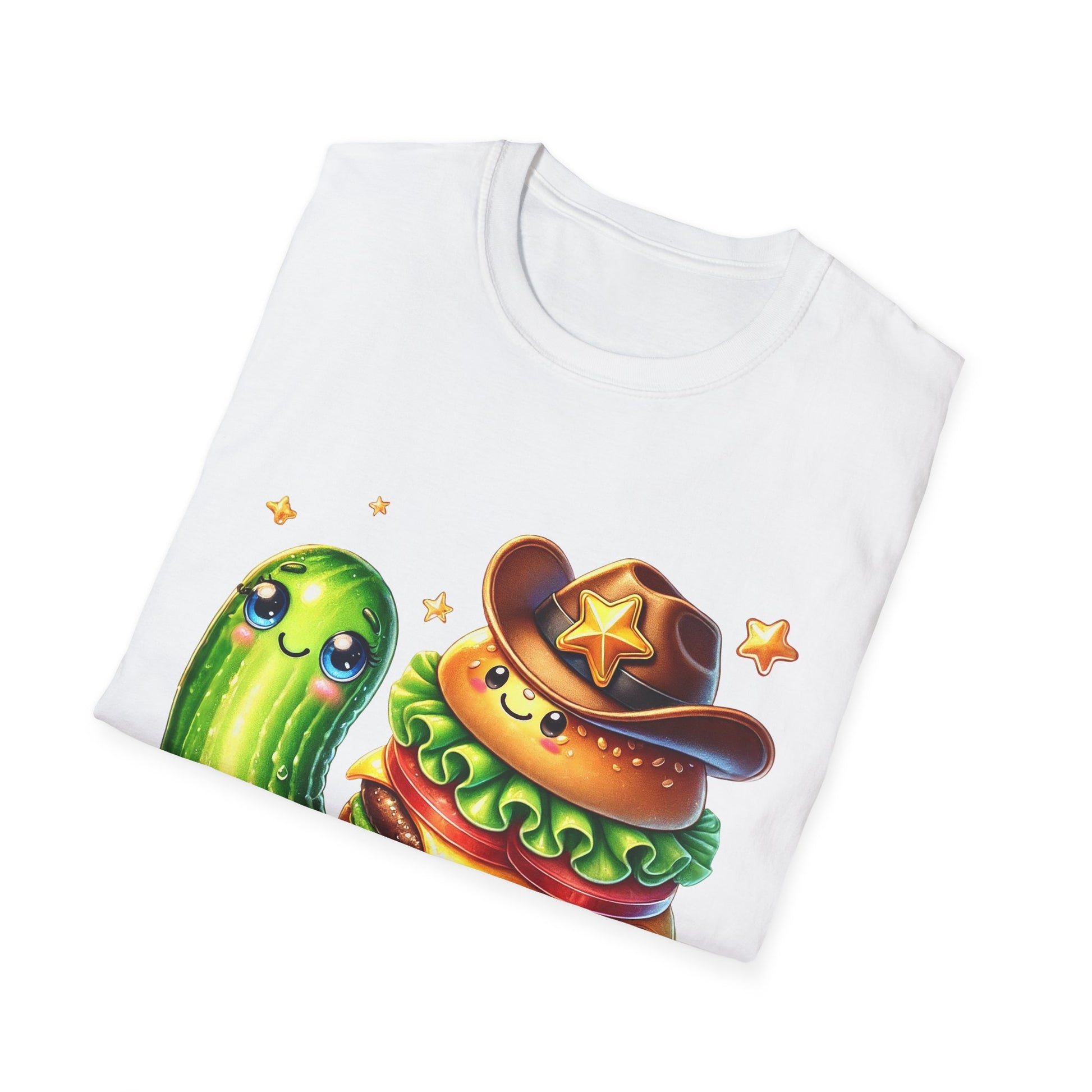 Wild Cowboy Cheeseburger Riding a Cucumber - T-Shirt - Blount Custom Creations