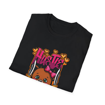 Hustle with Innocent Bear Holding Knives Streetwear - T-Shirt - Blount Custom Creations