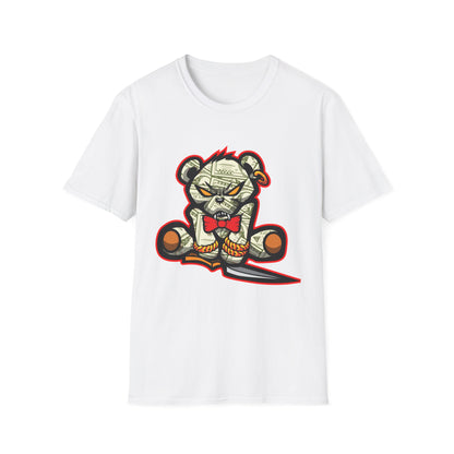 Evil Bear Holding Down a Knife Streetwear - T-Shirt - Blount Custom Creations