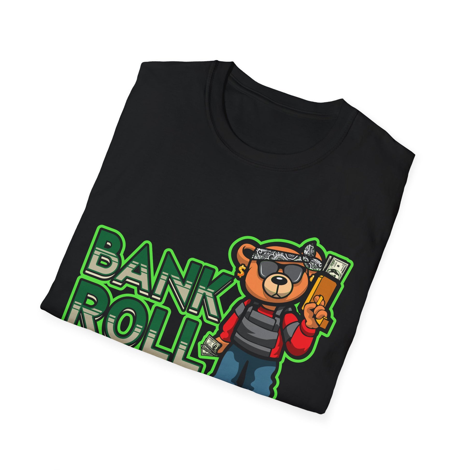 Bank Roll Streetwear Bear Holding Money Gun - T-Shirt - Blount Custom Creations