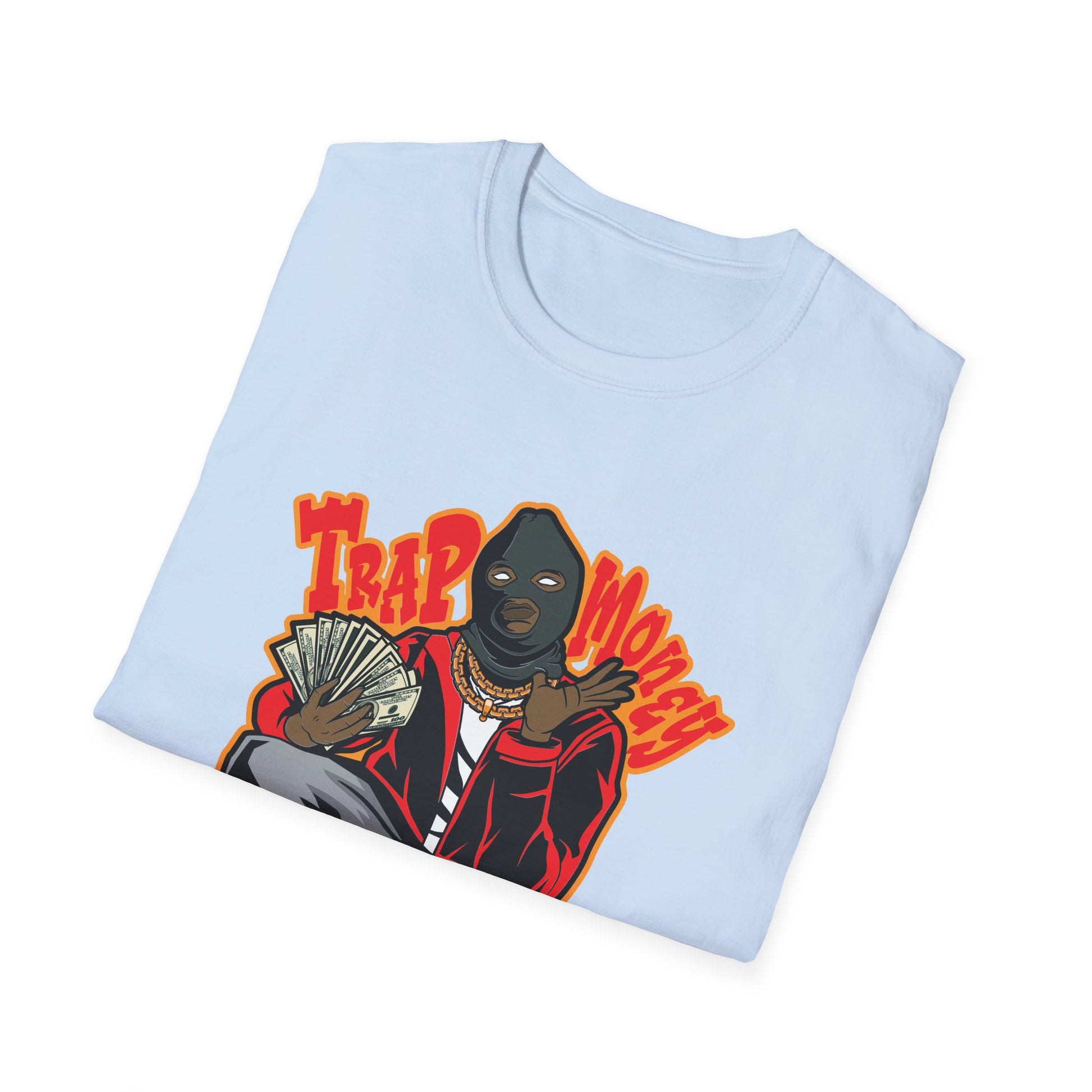 Trap Money Gangster with Ski Mask Streetwear - T-Shirt - Blount Custom Creations