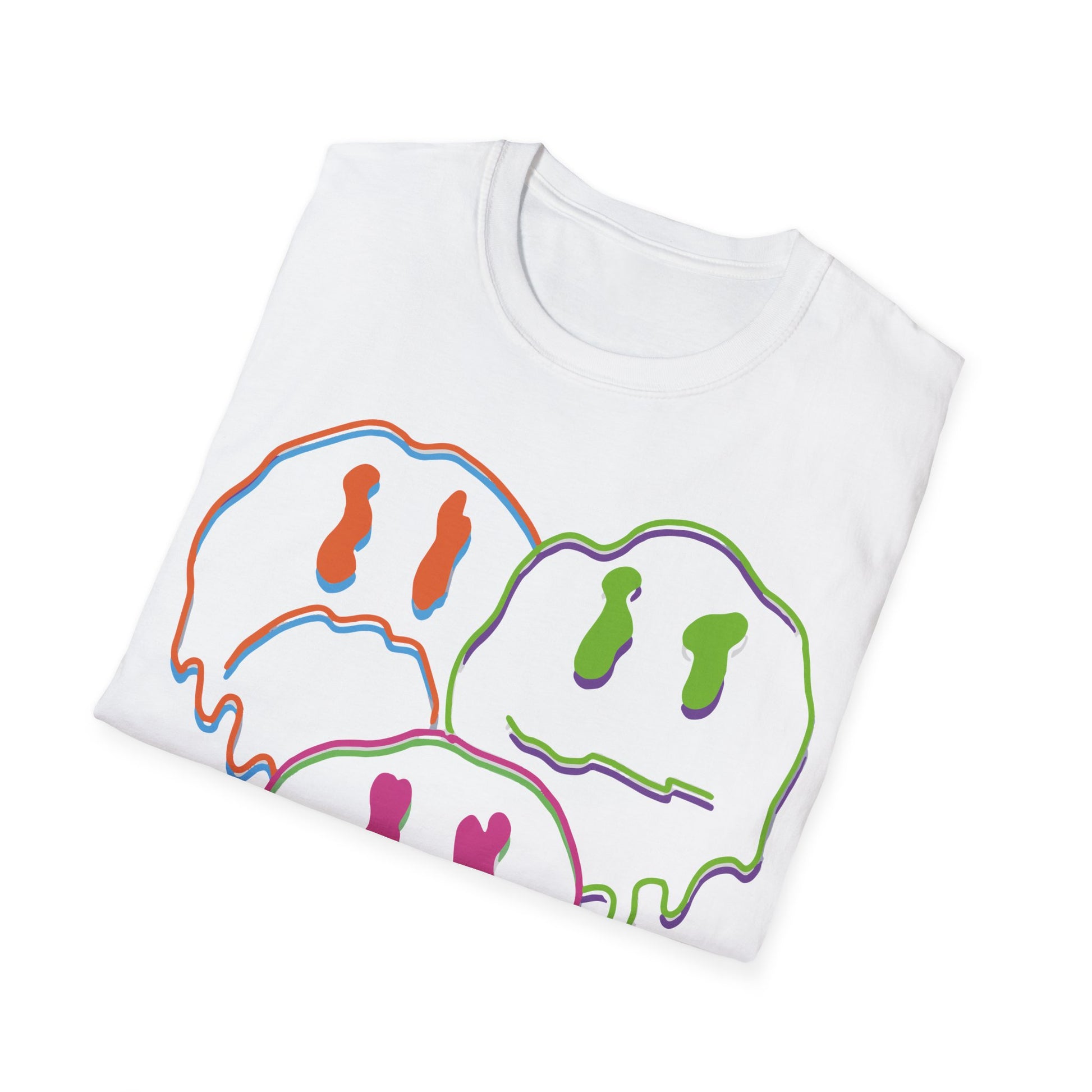 Three Melting Smiley Faces - T-Shirt - Blount Custom Creations