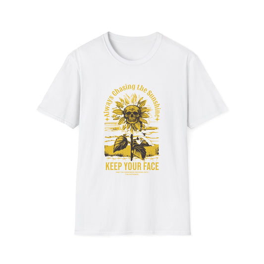 Always Chasing the Sunshine Skull Sunflower - T-Shirt - Blount Custom Creations