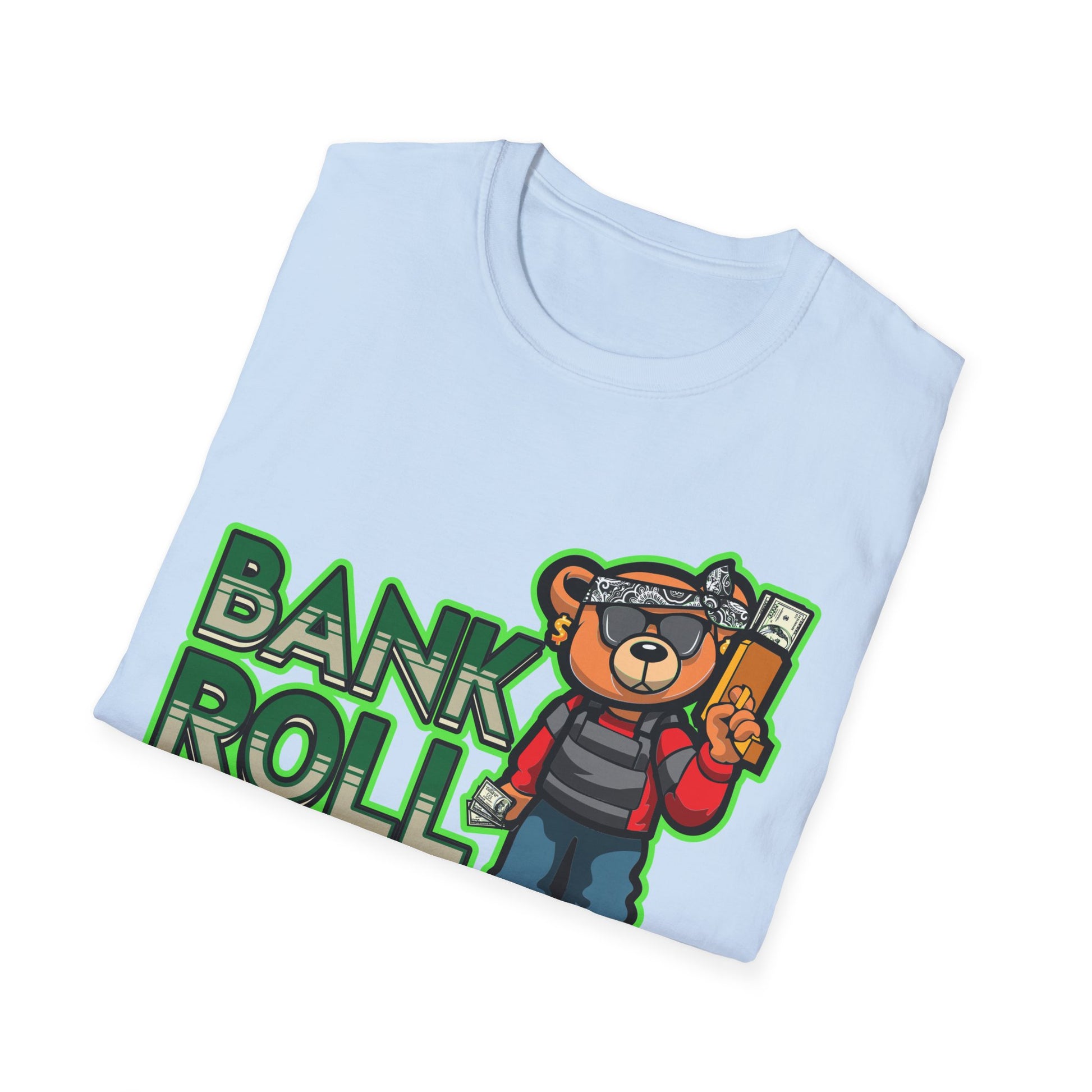 Bank Roll Streetwear Bear Holding Money Gun - T-Shirt - Blount Custom Creations