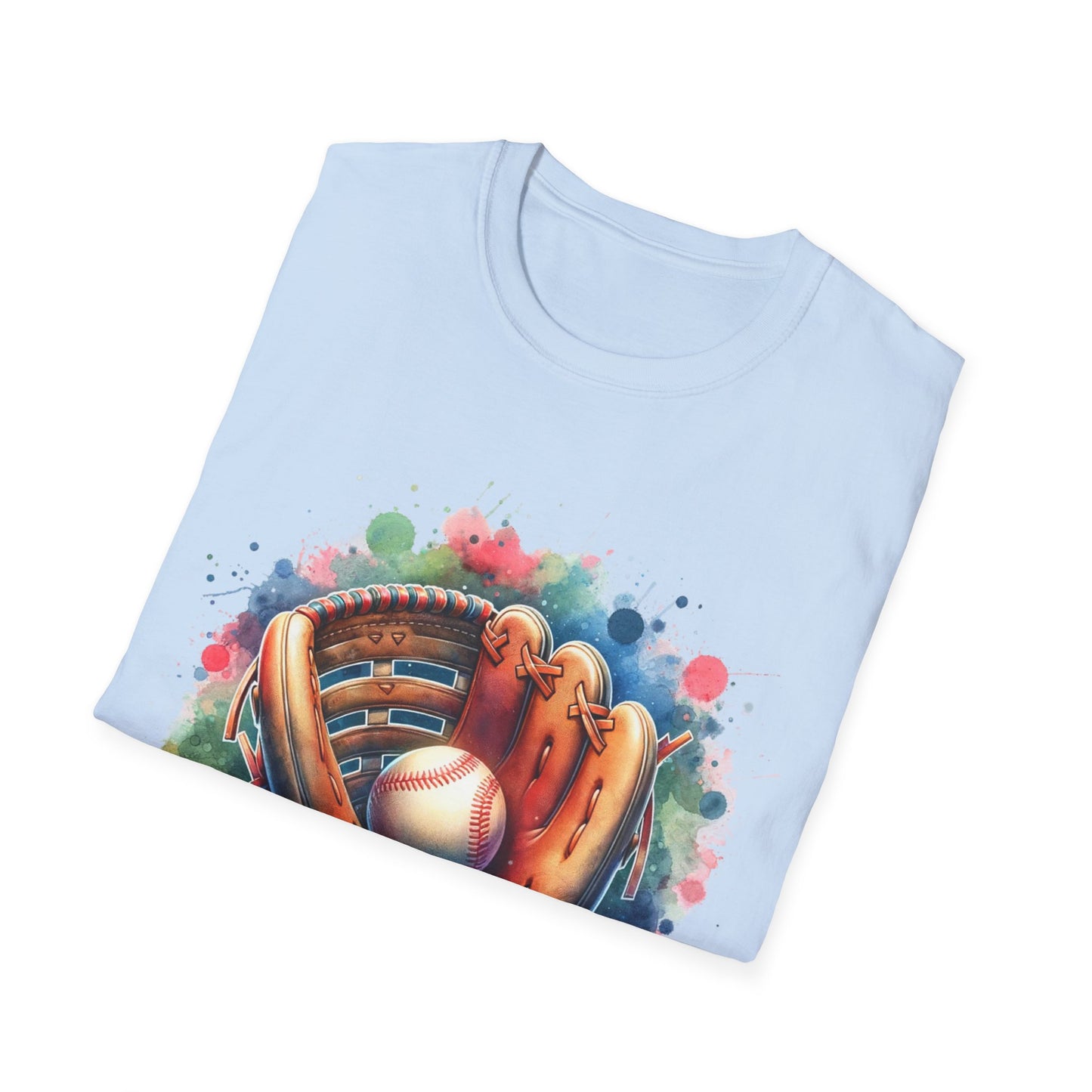 Baseball Glove with Colorful Background - T-Shirt - Blount Custom Creations