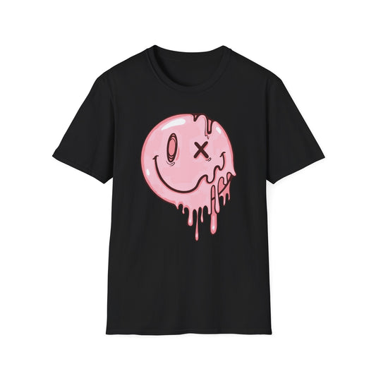 Melting Smiley Face Pink - T-Shirt - Blount Custom Creations