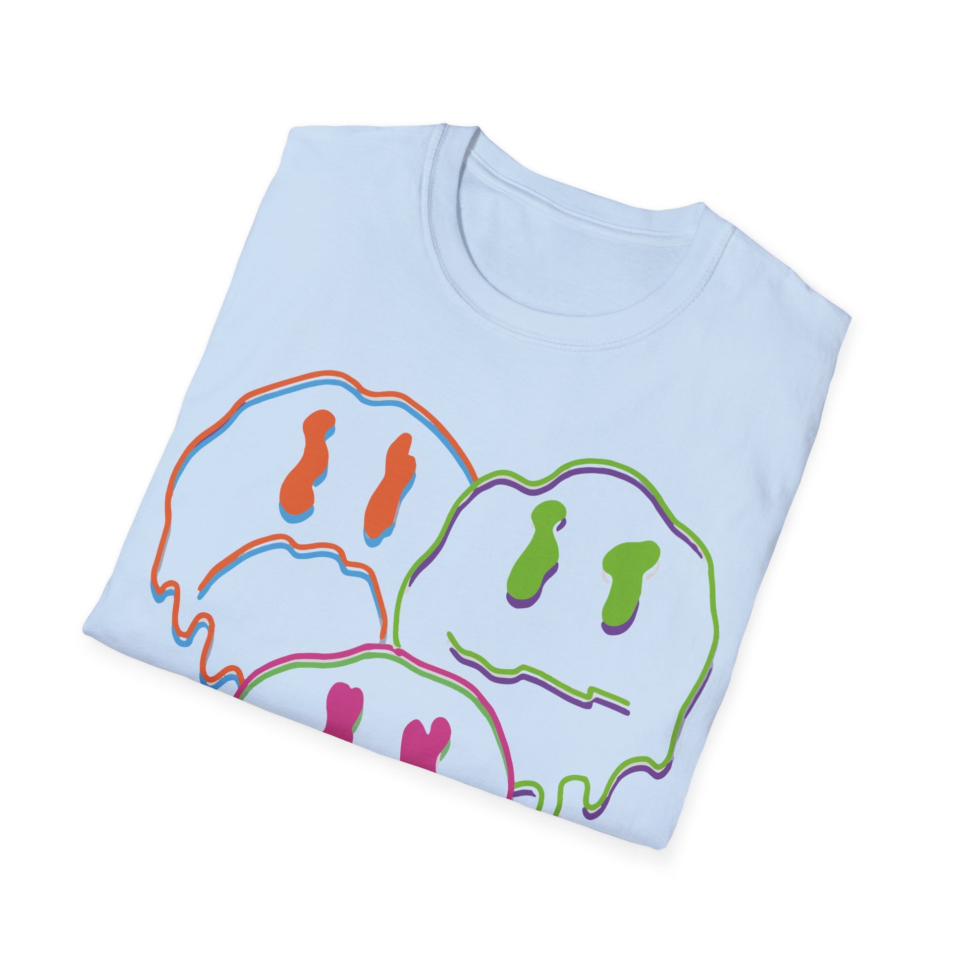 Three Melting Smiley Faces - T-Shirt - Blount Custom Creations