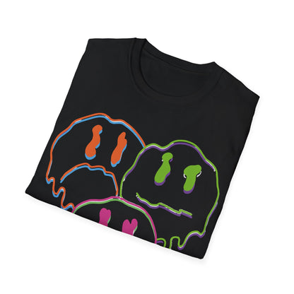 Three Melting Smiley Faces - T-Shirt - Blount Custom Creations