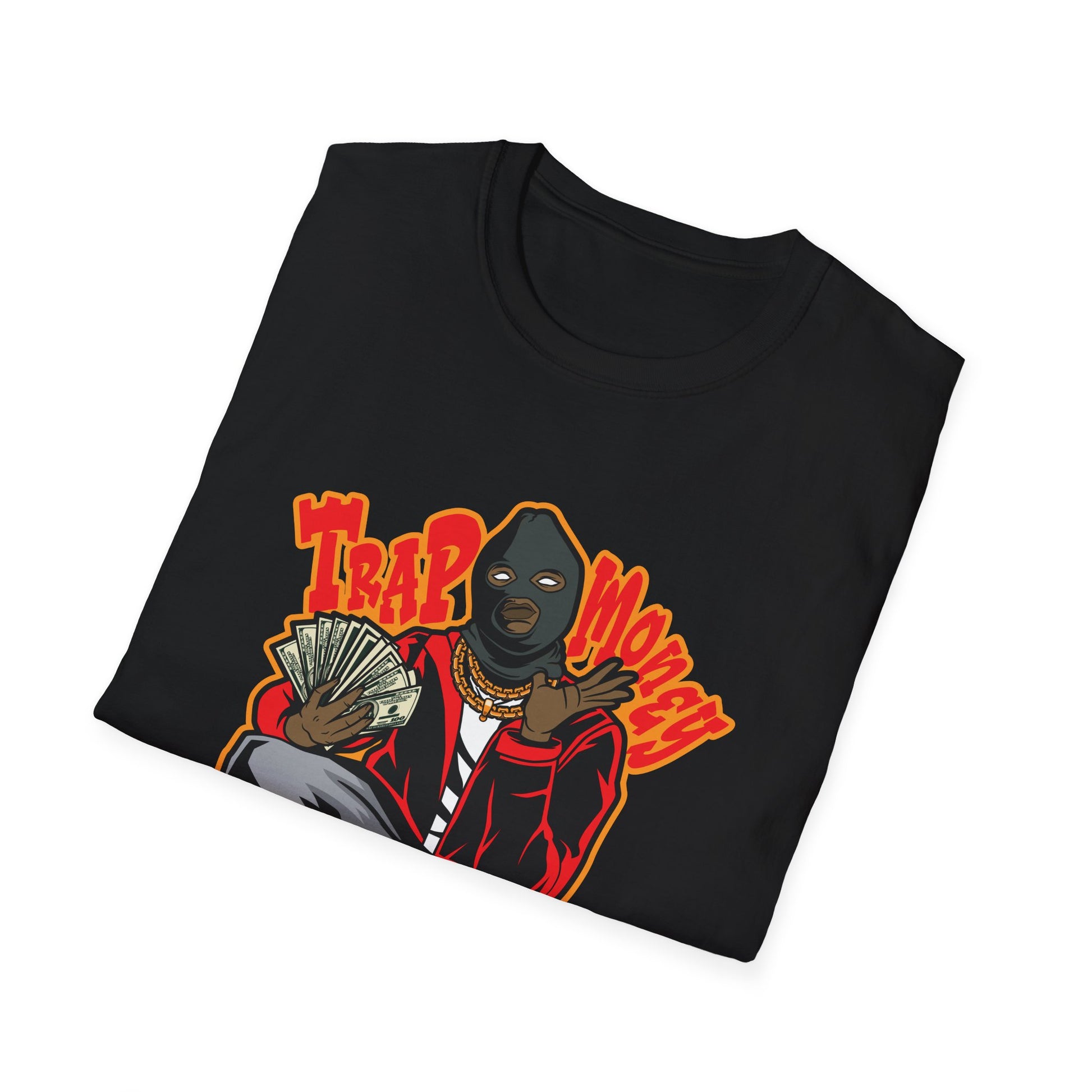 Trap Money Gangster with Ski Mask Streetwear - T-Shirt - Blount Custom Creations