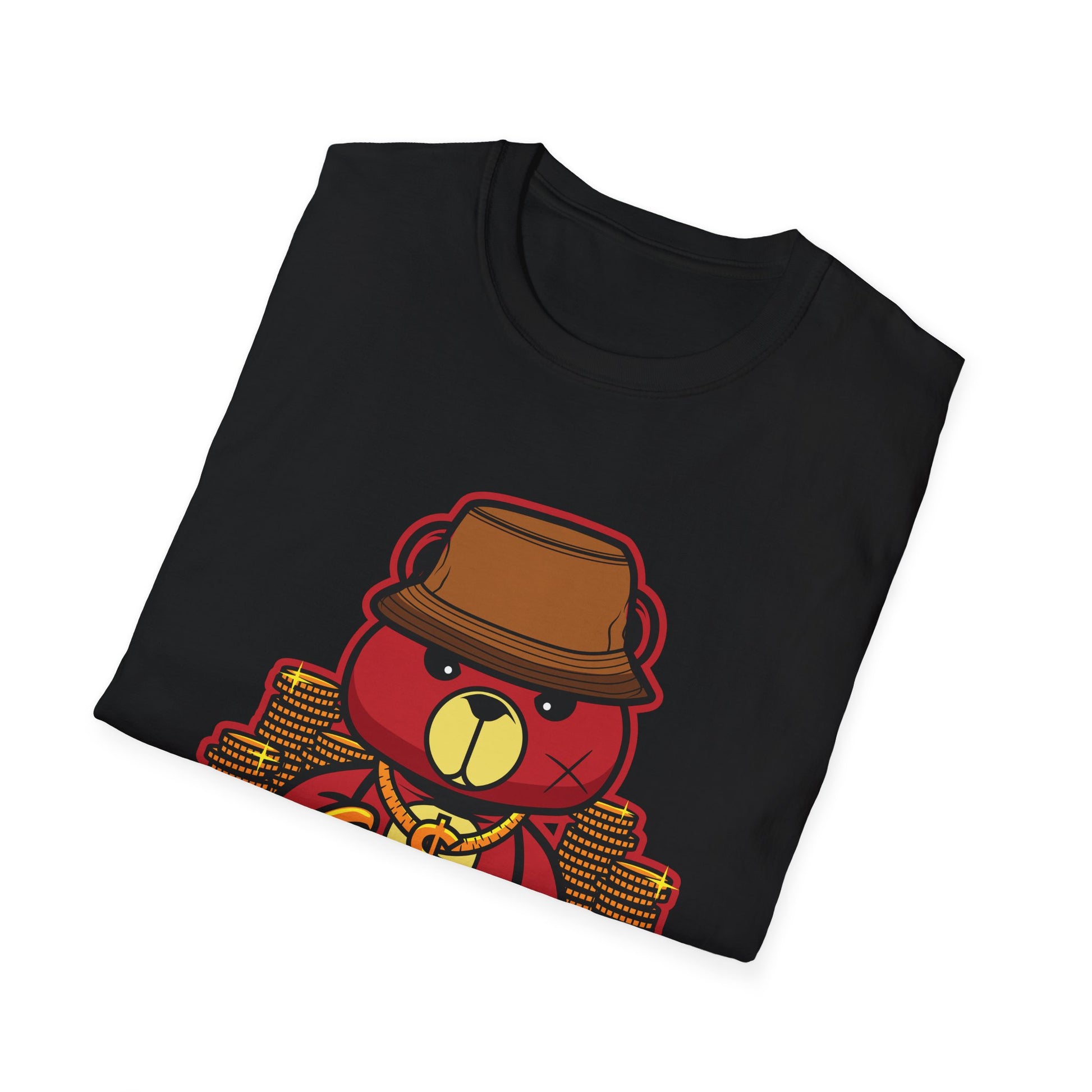 Gangster Bear with Gold Coins Streetwear - T-Shirt - Blount Custom Creations