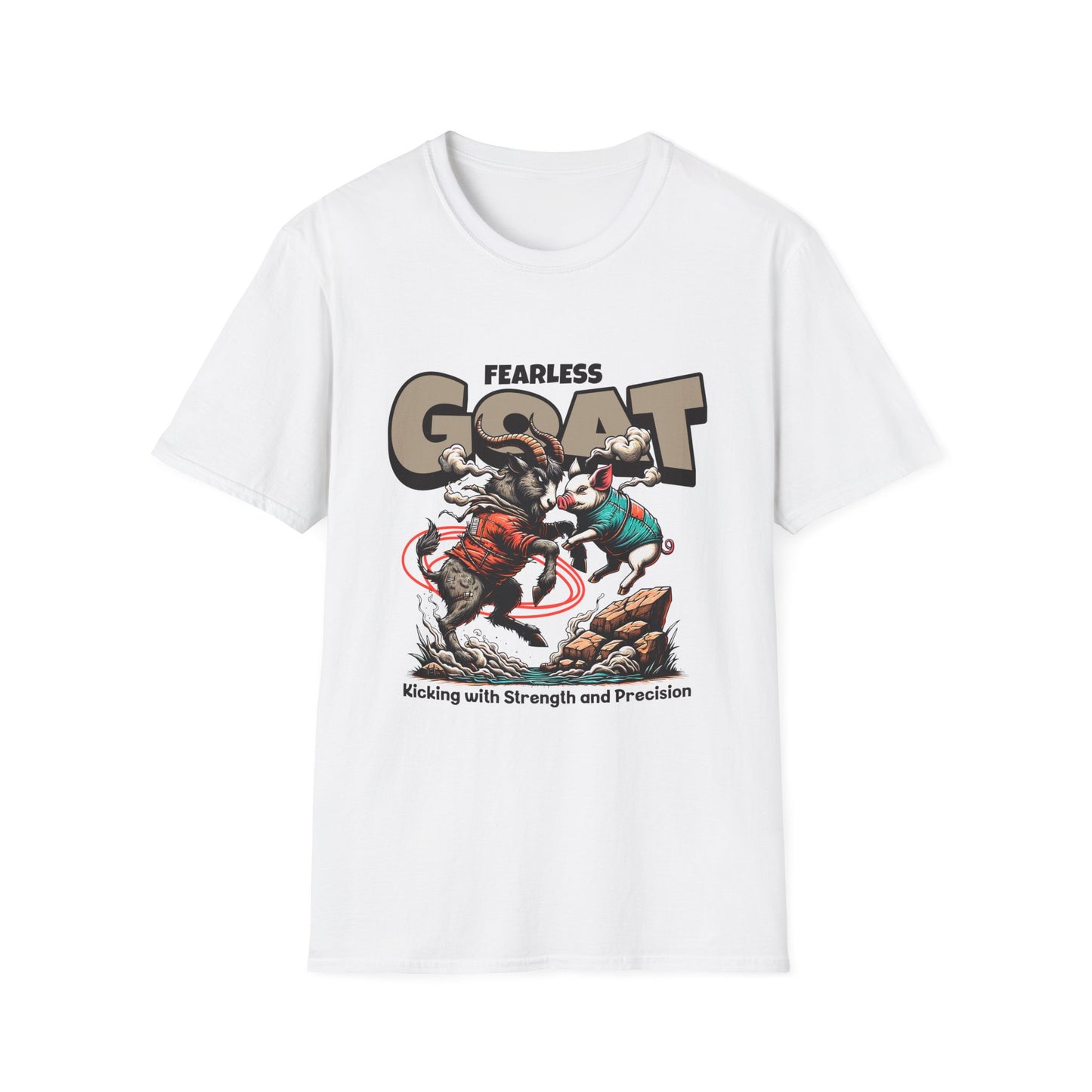 Fearless Goat Ramming a Pig - T-Shirt - Blount Custom Creations